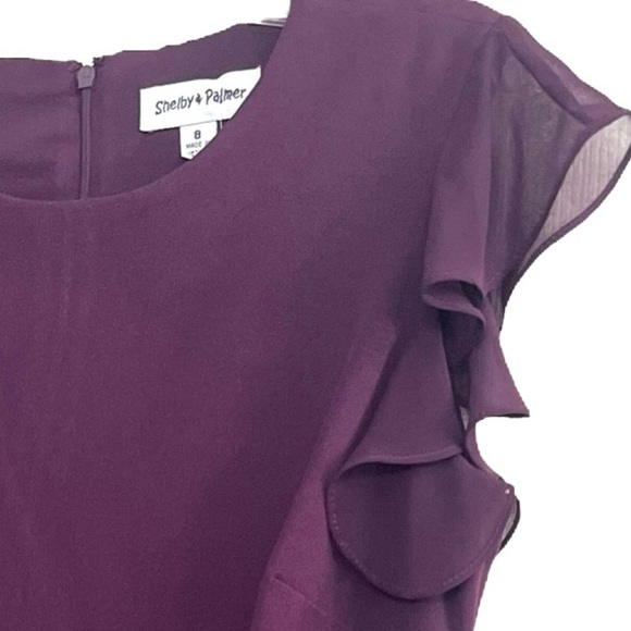 Elegant Purple Ruffle Dress - Picture 7 of 8